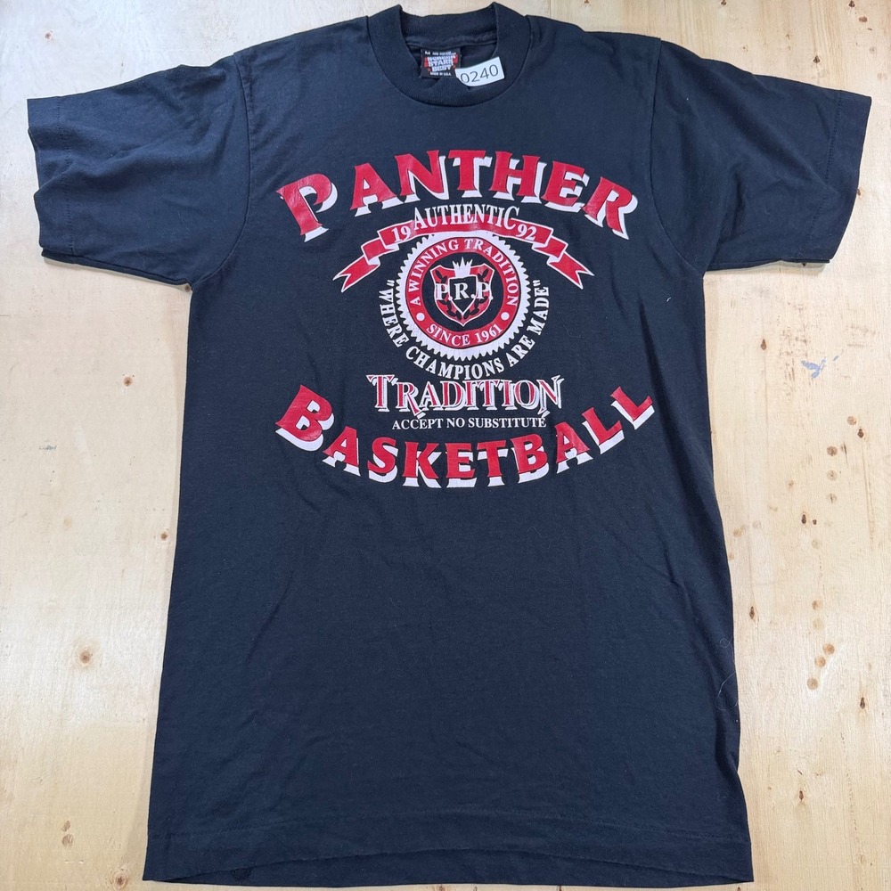 Vintage 1992 Panther Basketball T Shirt Screen Stars Best Single Stitch Black M